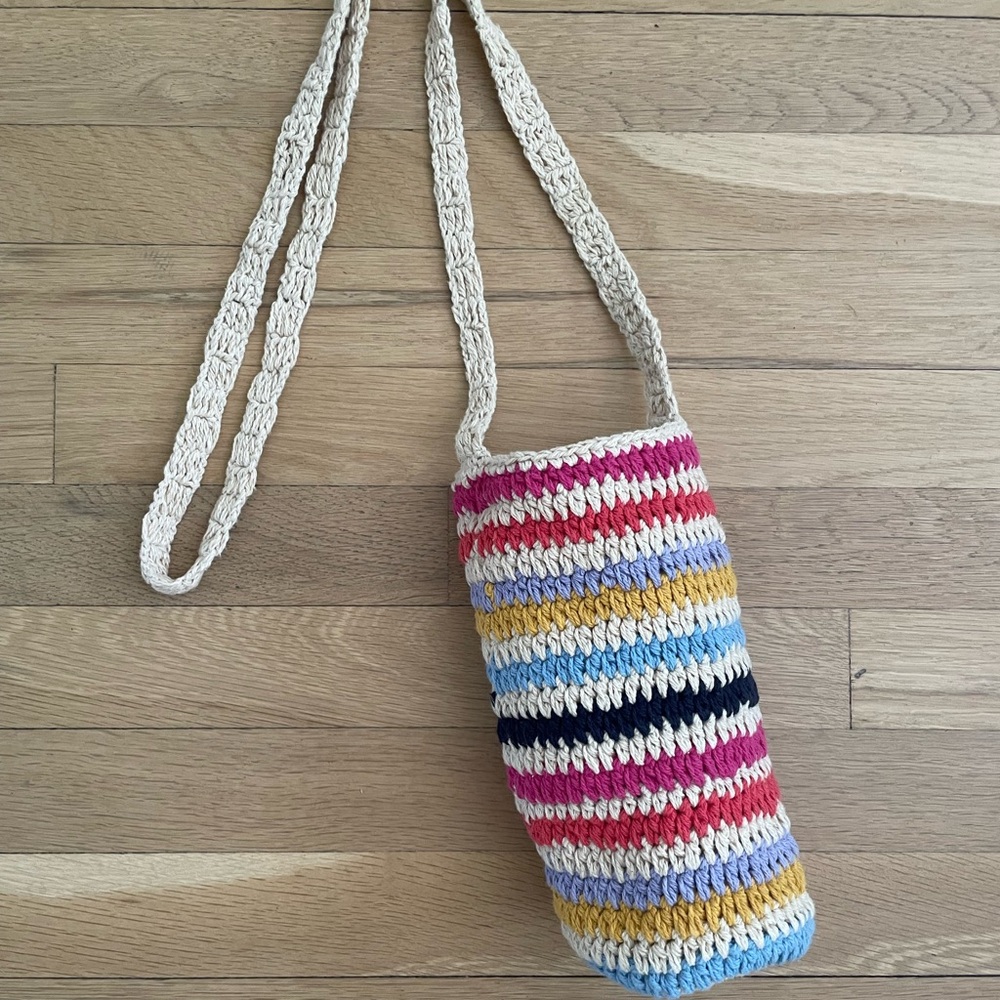 Multi colors crochet wine bottle bag